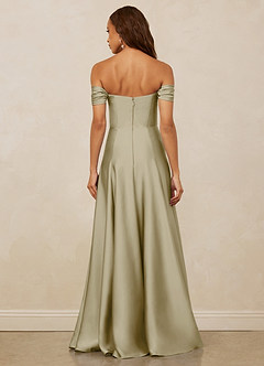 Christian Siriano Bridal for Azazie 1002 Vestidos de damas de honor Vestido de Musgo Verde de Satén Elástico de Corte en A Convertible con Vestidos sin tirantes image6
