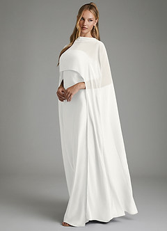 Azazie Nova Bridesmaid Dresses White Sheath Strapless Stretch Satin Convertible Dress image5
