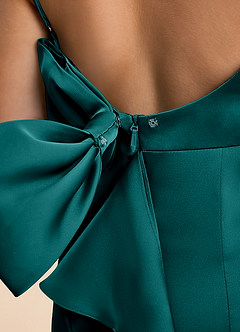 Azazie Lioren Junior Robe Fourreau en Satin extensible Nœud Paon image6