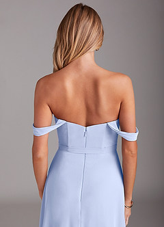 Azazie Aaron Bridesmaid Dresses Ice A-Line Off the Shoulder Chiffon Convertible Dress image8