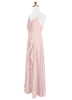 Azazie Naeem Junior A-Linie Gestreift Chiffon Kleid Zartrosa image6