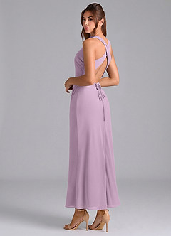 Azazie Evadne Brautjungfernkleider Etui Plissee Chiffon Kleid Blauregen image2