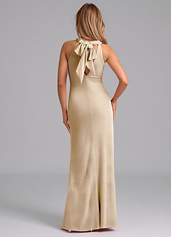 Azazie Doretta Bridesmaid Dresses Champagne Mermaid Pleated Velvet Dress image6