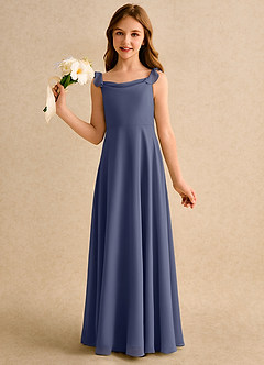 Azazie Puppy Girls Formal Flower Girl Dresses Stormy A-Line Pleated Chiffon Dress image3
