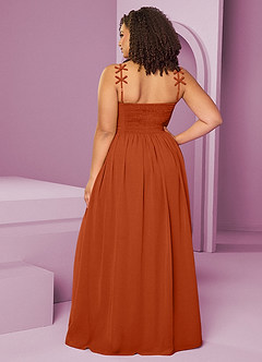 Barbie ♥ Azazie Bridesmaid Dresses Burnt Orange A-Line Pleated Chiffon Dress image8