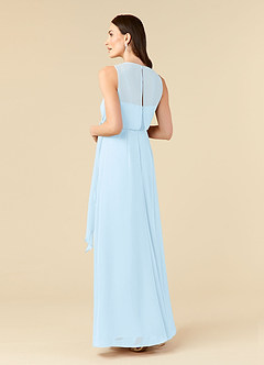 Azazie Marchioness Mother of the Bride Dresses Sky Blue A-Line Scoop Pleated Chiffon Dress image4