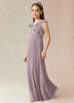 Azazie Alyssa A-Line Chiffon Floor-Length Junior Bridesmaid Dress image4