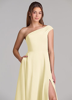 Azazie Melanie Brudtärnklänningar Klä av A-Linje i Chiffong Av axeln Citronsorbet image5