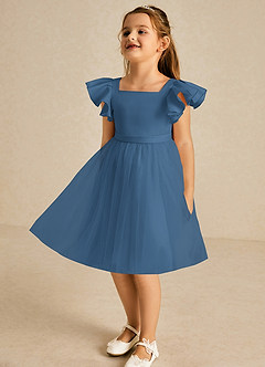 Azazie Kaeya Flower Girl Dresses Twilight A-Line Bow Tulle Dress image4