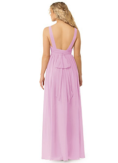 Azazie Kora Bridesmaid Dresses Candy Pink A-Line Pleated Chiffon Dress image2