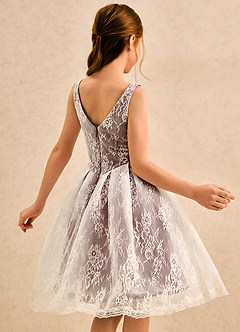 Azazie Cubbie Girls Formal Blumenmädchenkleider A-Linie Spitze Kleid Espresso image2