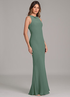 Azazie Allettie 신부 들러리 드레스 인어 쉬폰 바닥 길이 드레스 image5