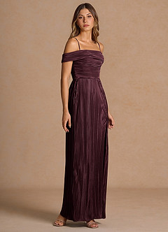 Maxi jurk Isolde Kastanjebruin Rood image5