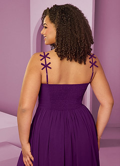 Barbie ♥ Azazie Jurken voor bruidsmeisjes Jurk van Chiffon met A-Lijn Geplooid Druif image9