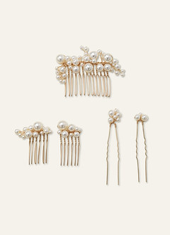 Pearl Gold Hair Comb Set