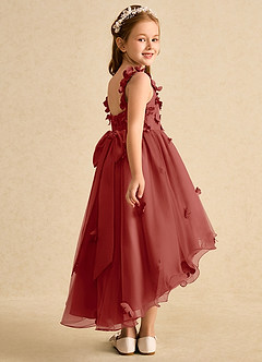 Azazie Tweety Flower Girl Dresses Terracotta A-Line Lace Tulle Dress image6