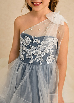 Azazie Zoey Flower Girl Dresses Neptune Ball-Gown Lace Tulle Dress image6