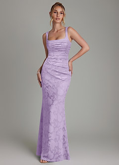 Azazie Agustina Bridesmaid Dresses Lilac Mermaid Corset Floral Burnout Dress image1