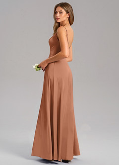 Azazie Talina Bridesmaid Dresses Bronzer A-Line Stretch Satin Dress image6