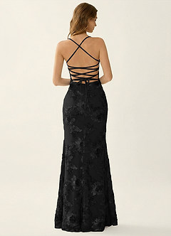 Kailani Black 3D Flowers Corset Mermaid Lace Up Back Prom Dress image2