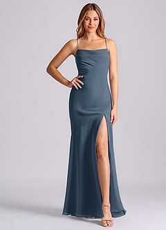 Azazie Grata Brudtärnklänningar Klä av Sjöjungfru i Chiffong Plisserad Neptunus image6