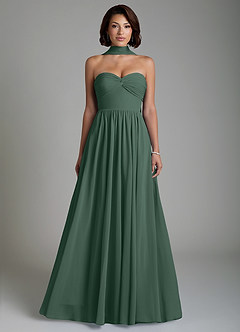 Azazie Petra Brudtärnklänningar Klänning av A-linje i Chiffong Korsett Havsmossa image7