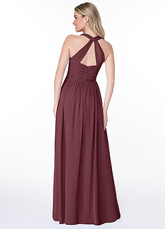 Azazie Jaclyn Bridesmaid Dresses Sangria A-Line Pleated Chiffon Dress image2