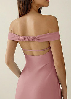 Gwendonme Dusty Pink Satin Crystal Linen Prom Dress image6