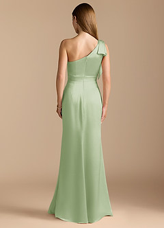 Azazie Rinna Bridesmaid Dresses Dusty Sage Mermaid Ruched Metallic Satin Dress image7
