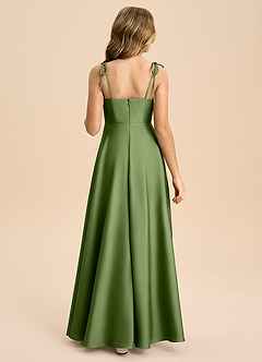 Azazie Popsy Junior A-Linie Schleifen Stretch-Satin Kleid Wacholder image2