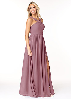 Azazie Elvira Bridesmaid Dresses Vintage Mauve A-Line Pleated Chiffon Dress image4