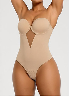front Strapless, voorgevormde, naadloze string bodysuit