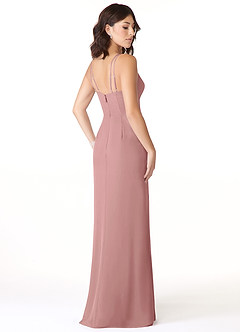 Azazie Leo Bridesmaid Dresses Dusty Rose Mermaid V-Neck Pleated Chiffon Dress image4