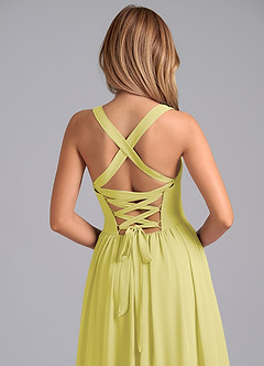 Azazie Francis Bridesmaid Dresses Lemon Sorbet A-Line Corset Chiffon Dress image7