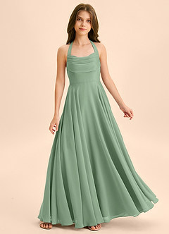 Azazie Kady Junior Matcha A-Line Sweetheart Neckline Chiffon Dress image1