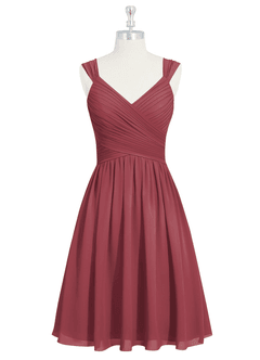Azazie Angie Abiti da Damigella Abito A-Line in Chiffon Corsetto Merlot image7