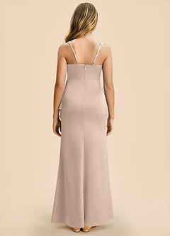Azazie Adrienne Junior English Rose Sheath Pleated Stretch Satin Dress image2