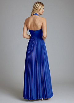 Azazie Keita Bridesmaid Dresses Royal Blue A-Line Pleated Chiffon Dress image2