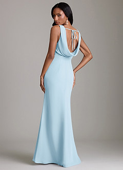 Azazie Linelle Bridesmaid Dresses Sky Blue Mermaid Pleated Chiffon Dress image2