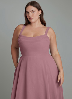 Azazie Shaude Bridesmaid Dresses Amethyst A-Line Pleated Chiffon Dress image12