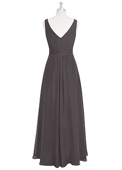Azazie Pierrette Bridesmaid Dresses Steel Grey A-Line Pleated Chiffon Dress image8