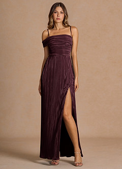 Maxi jurk Isolde Kastanjebruin Rood image4