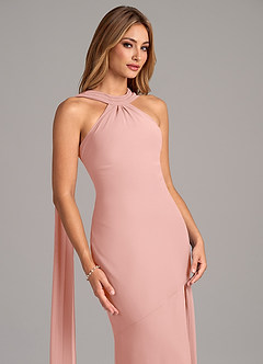 Azazie Kinsley Abiti da Damigella Abito Sirena in Chiffon Plissettato Rosetta image7