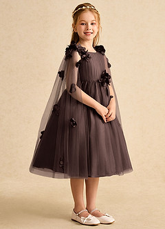 Azazie Staria Flower Girl Dresses Ganache Ball-Gown Ruched Tulle Dress image8