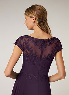 Azazie Shonda Mother of the Bride Dresses Plum Lace Chiffon Dress image7