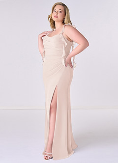 Barbie ♥ Azazie Bridesmaid Dresses Rose Petal Mermaid Corset Chiffon Dress image9