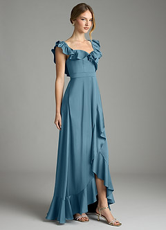 Azazie Lyra Bridesmaid Dresses Bermuda A-Line Off the Shoulder Stretch Satin Convertible Dress image5