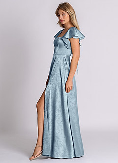 Azazie Bondi 신부 들러리 드레스 A라인 절하다 자카드 바닥 길이 드레스 image4