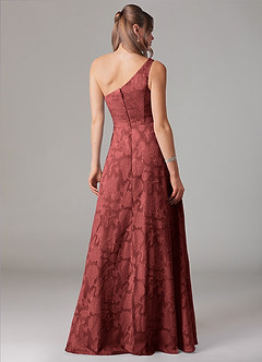 Azazie Ellianna Jurken voor bruidsmeisjes Jurk van Bloemen Burn-out met A-lijn One-shoulder Terracotta image2