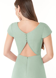 Azazie Hainsly Bridesmaid Dresses Agave A-Line Sweetheart Neckline Chiffon Dress image6